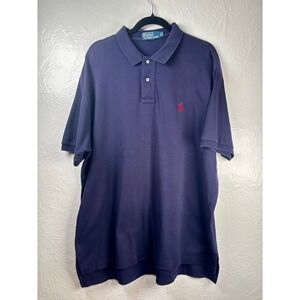 Ralph Lauren Polo Shirt Mens XL Navy Blue Short Sleeve Pony Dadcore Country Club